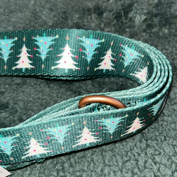 Merry Makings Holiday Tree Print Dog Collar (M) w/Matching Leash 6ft - Picture 2 of 6